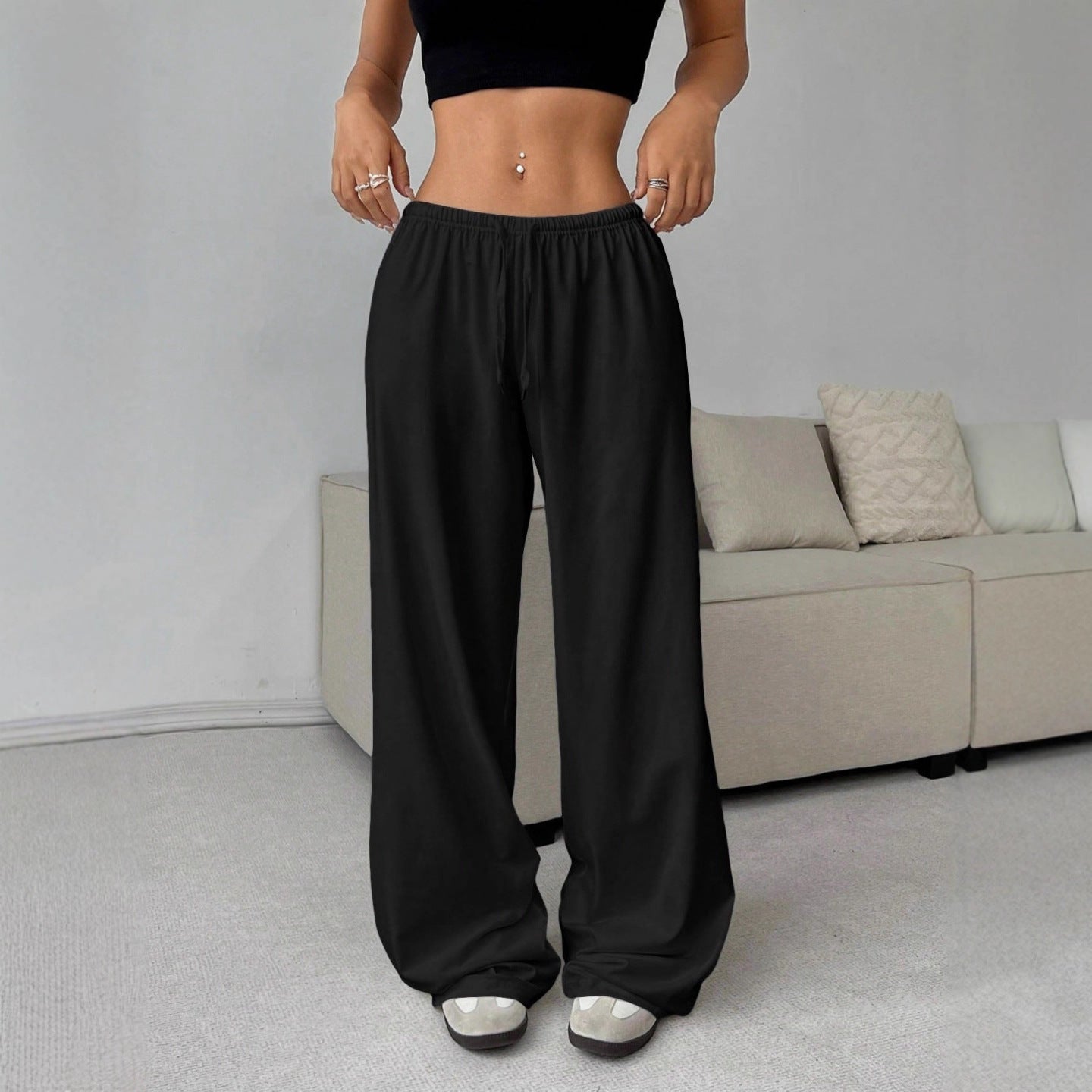 Pantalon Large Taille Élastique