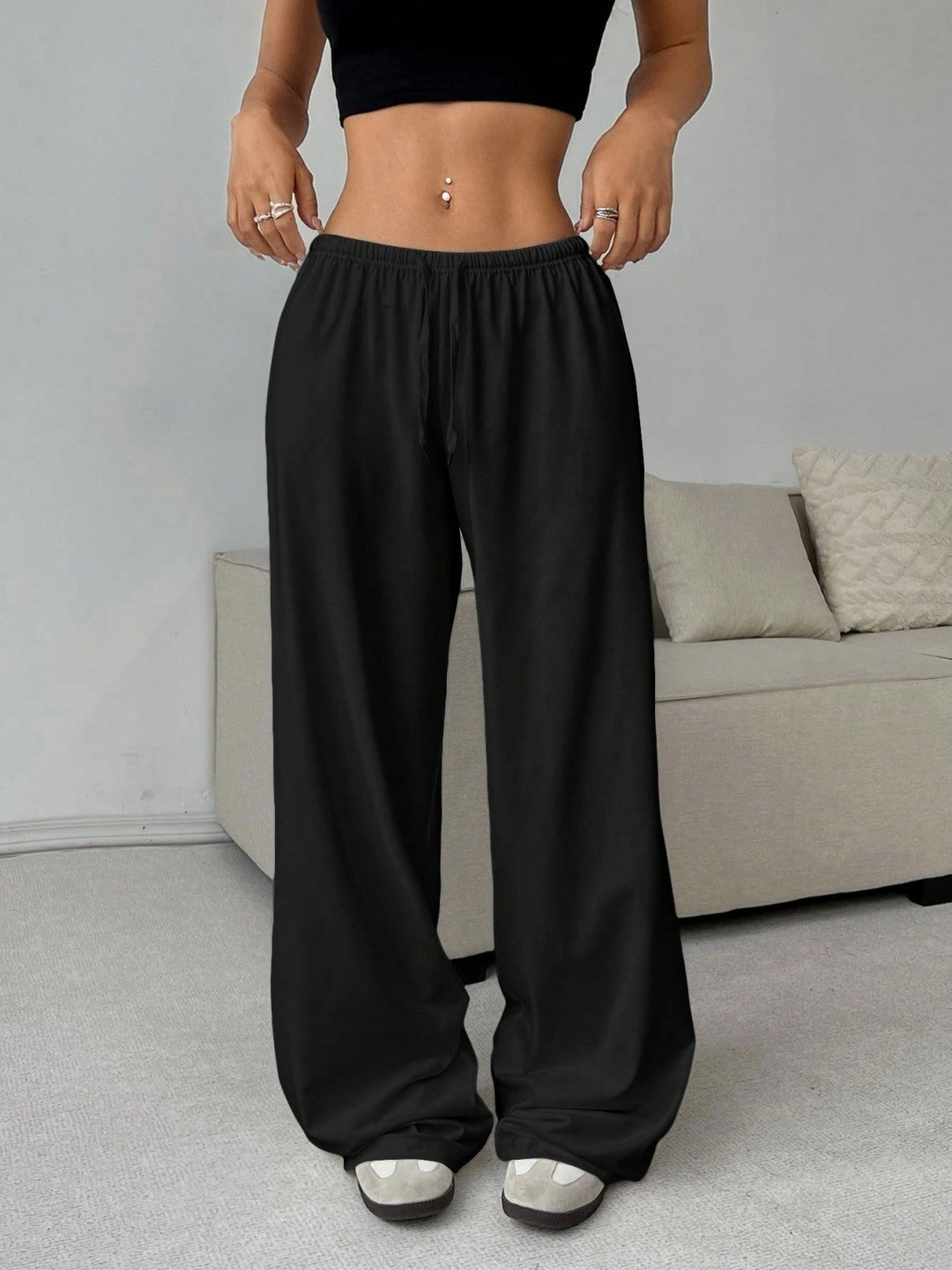 Pantalon Large Taille Élastique