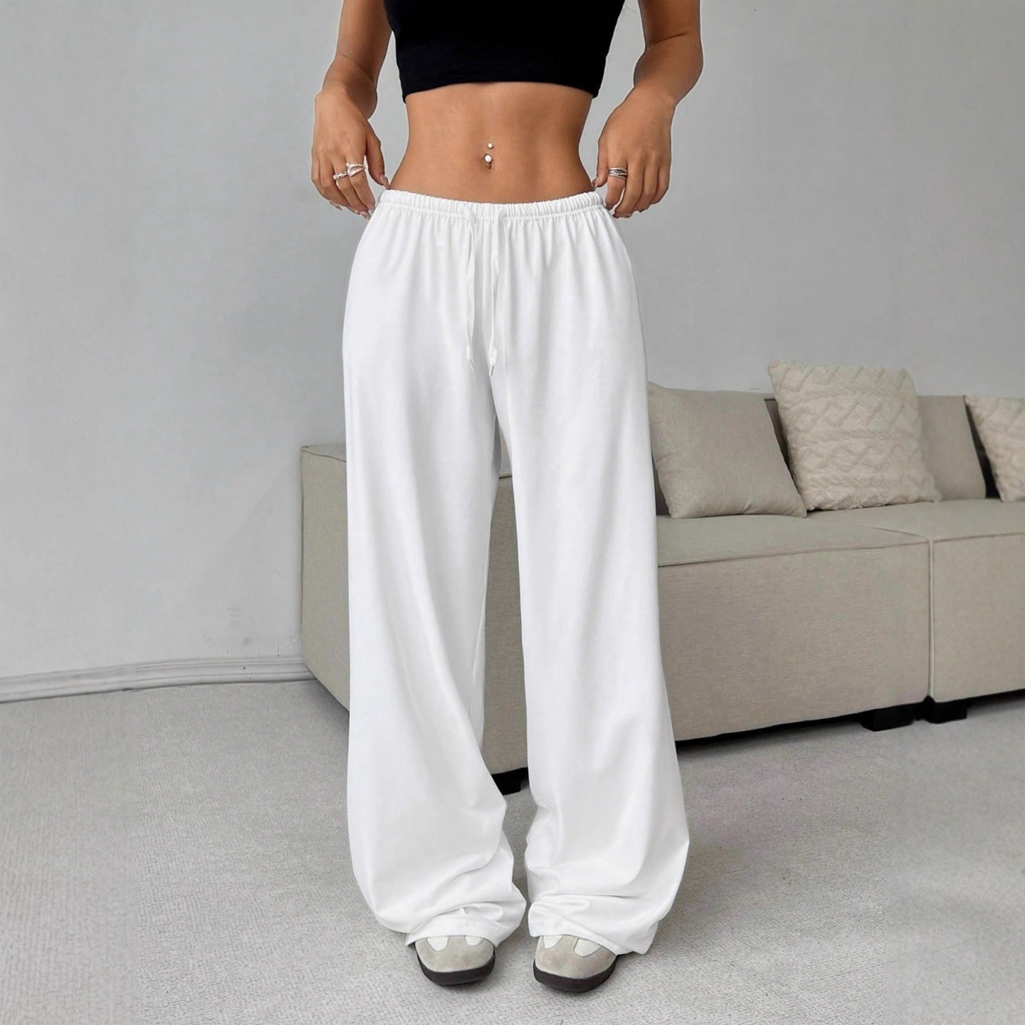 Pantalon Large Taille Élastique
