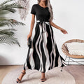 Robe Évasée Imprimée Manches Courtes
