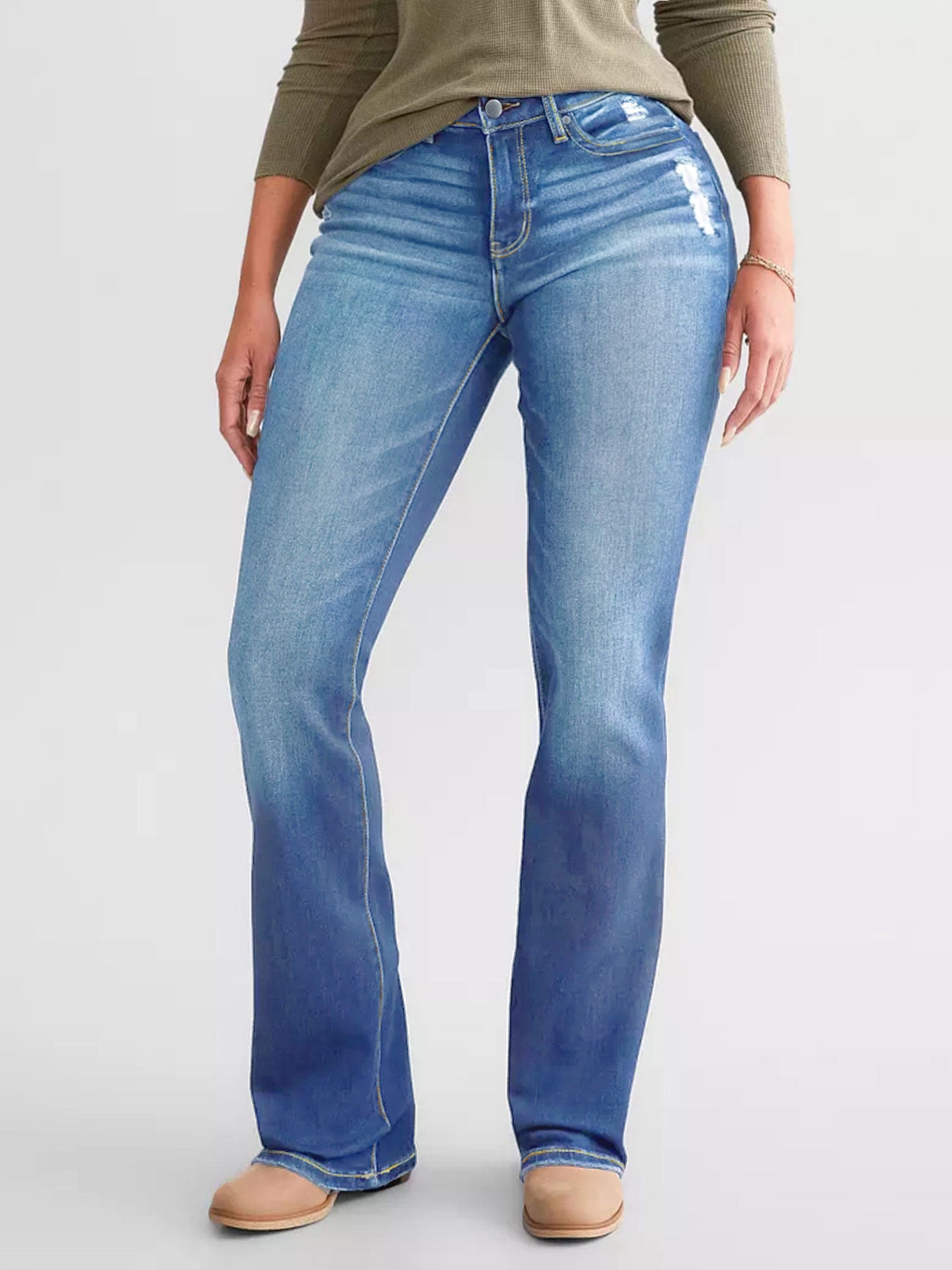 Jean Bootcut Destroy Mi-Taille