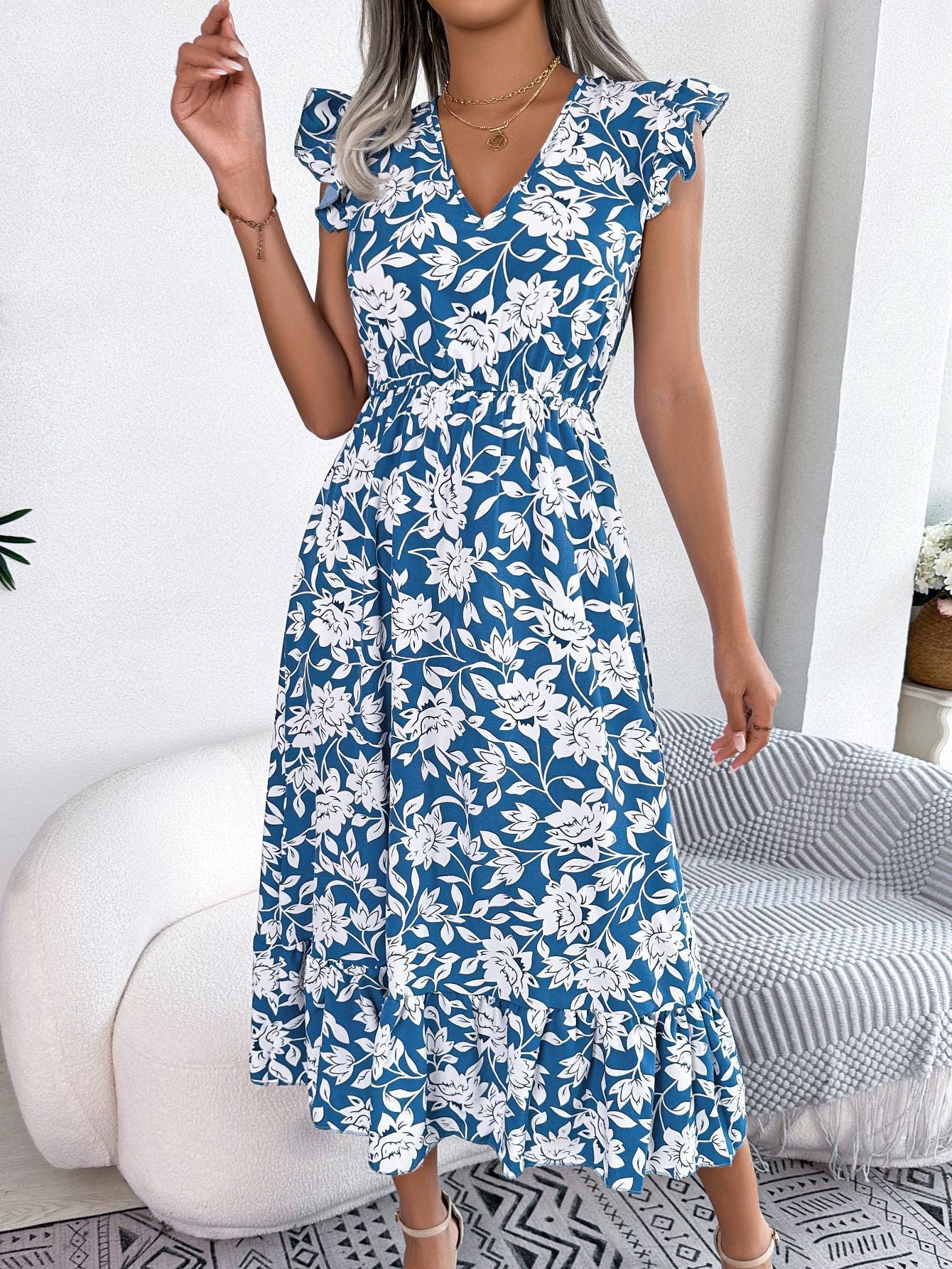 Robe Longue Fleurie Mousseline