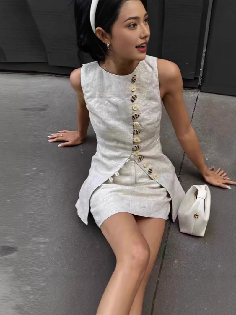 Ensemble Jupe Gilet Taille Valissea Femme