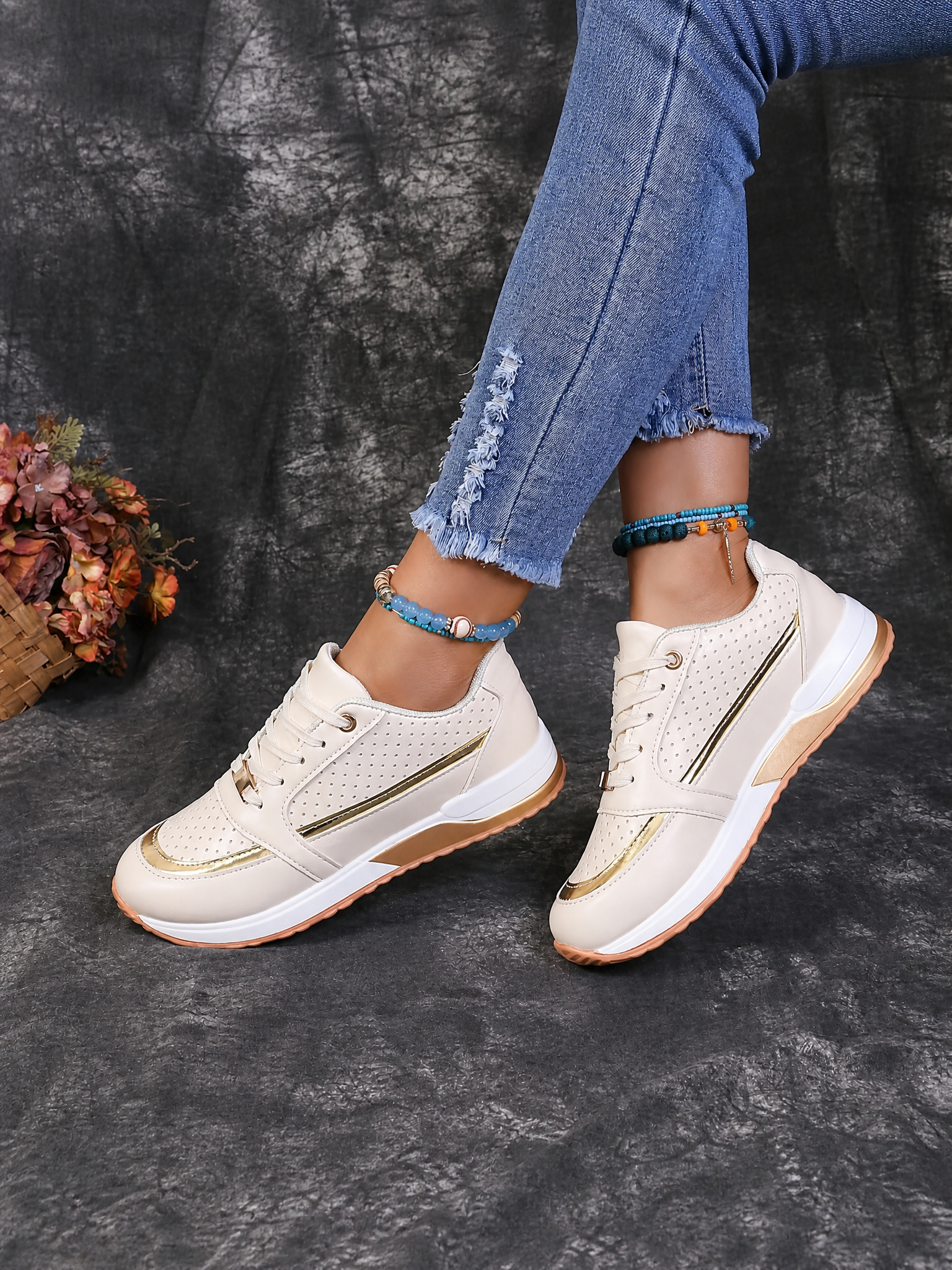 Baskets Compensées Élégance Quotidienne Femme
