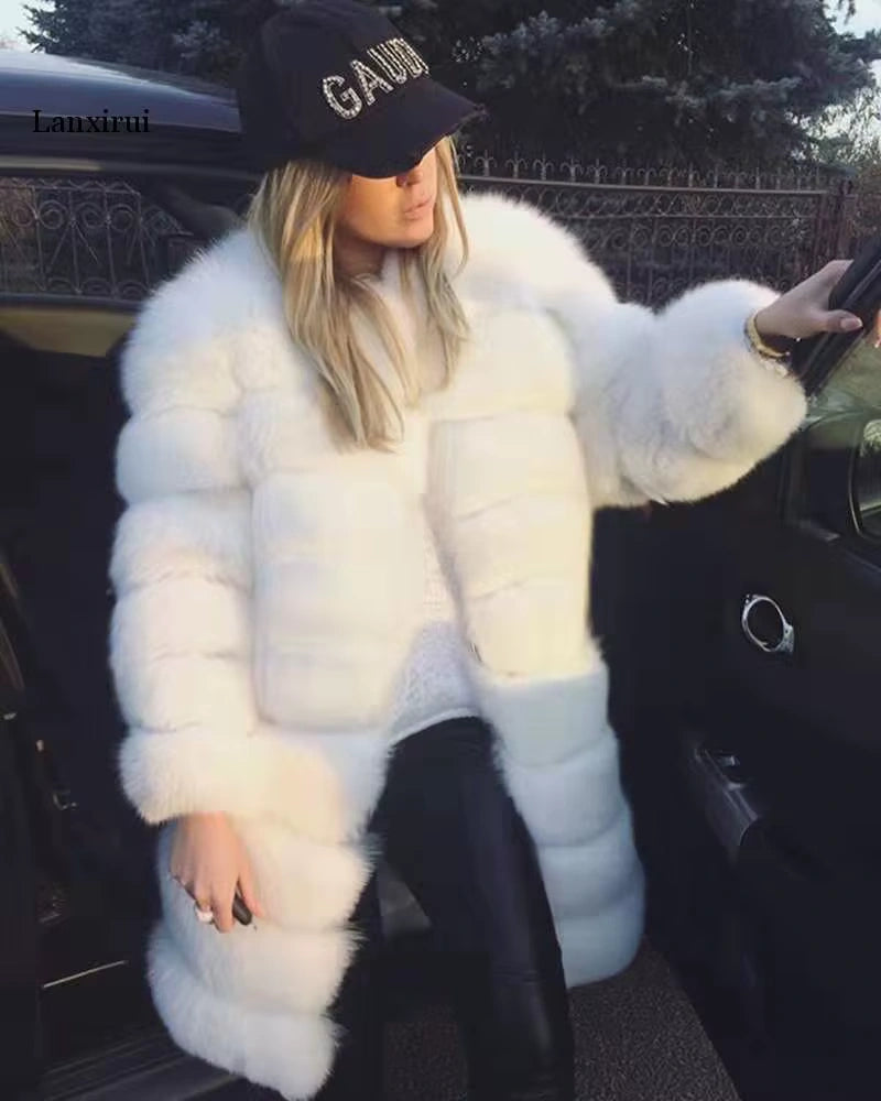 Manteau Long Fausse Fourrure