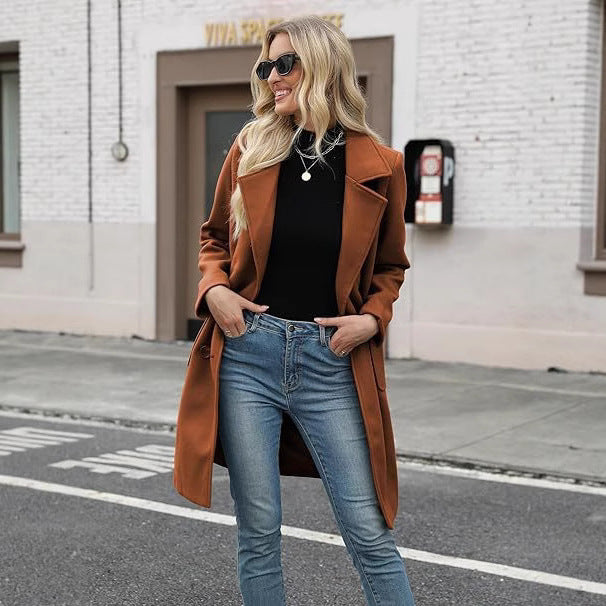 Manteau Mi-long Col Hiver Valissea Femme