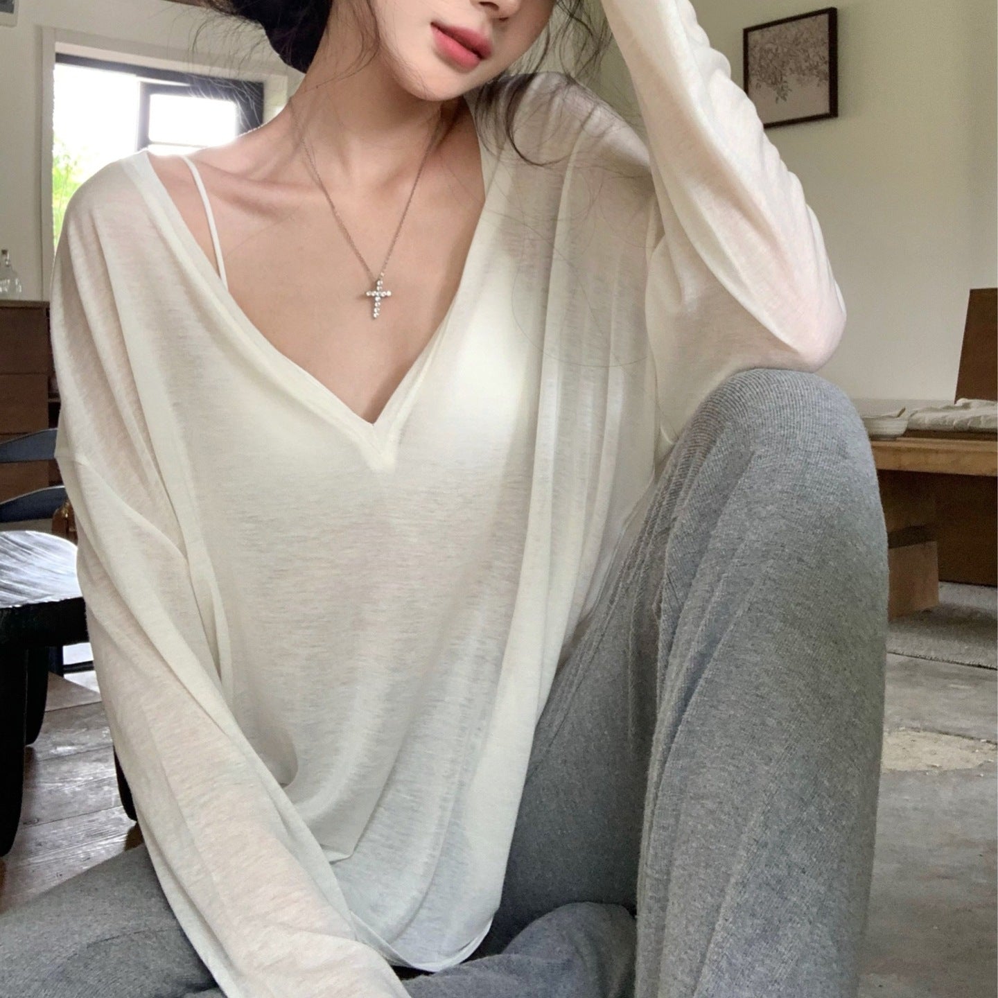 Haut Top Manches Valissea Femme Longues