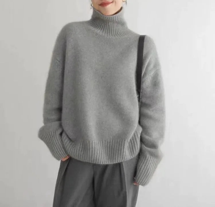 Pull Cachemire Oversize Col Roulé