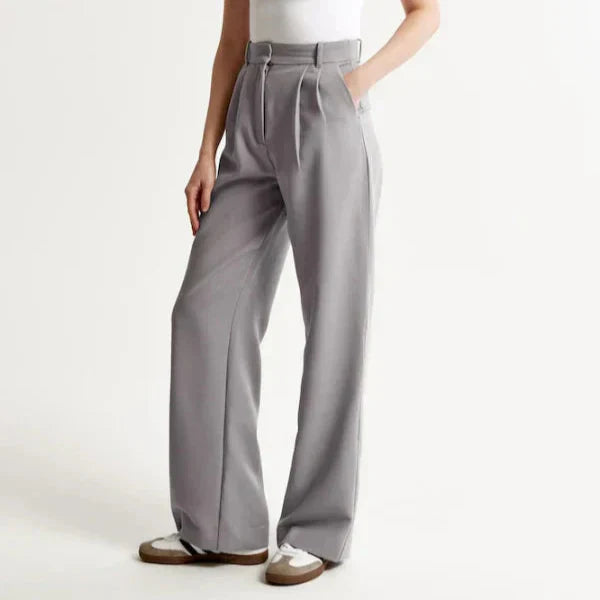 Nadia – Pantalon Gris Tailleur Élégant