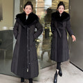 Manteau Long à Col en Fausse Fourrure