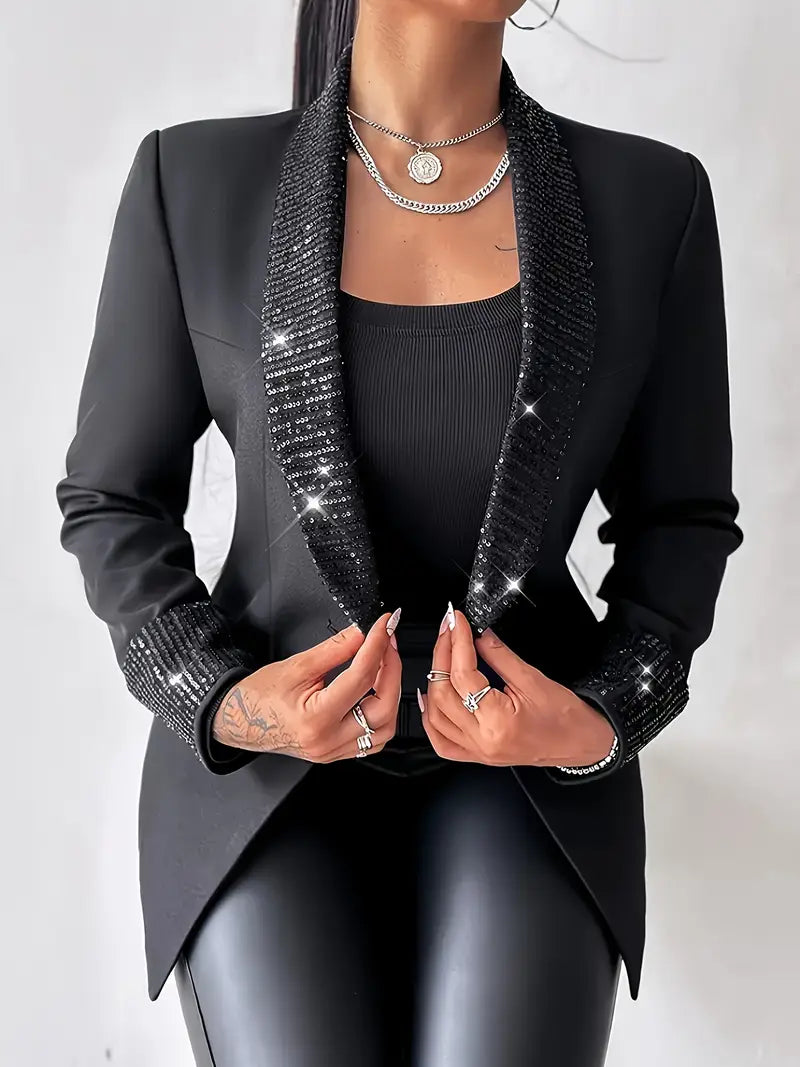 Blazer Noir Paillettes Soirée