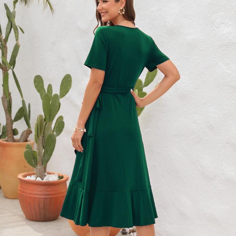 Robe longue col V Coupe Évasée