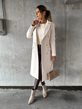 Manteau Long Laine Double Boutons