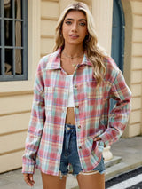 Chemise boutonnée carreaux oversize