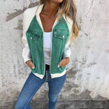 Veste Denim Manches Tricotées