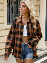 Chemise boutonnée carreaux oversize
