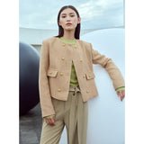 Veste courte loose double boutonnage