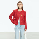 Veste courte loose double boutonnage