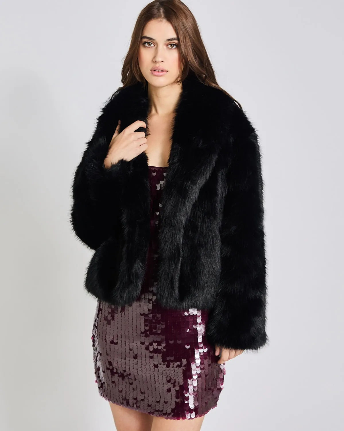 Veste Courte Fausse Fourrure