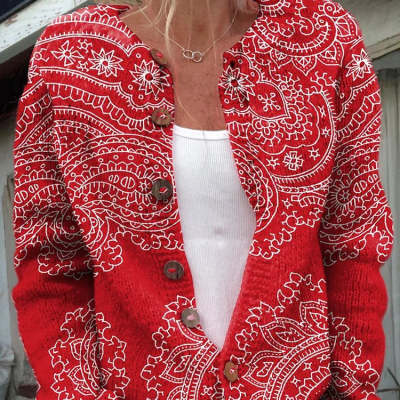 Cardigan Floral Rouge