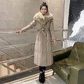 Manteau Long à Col en Fausse Fourrure