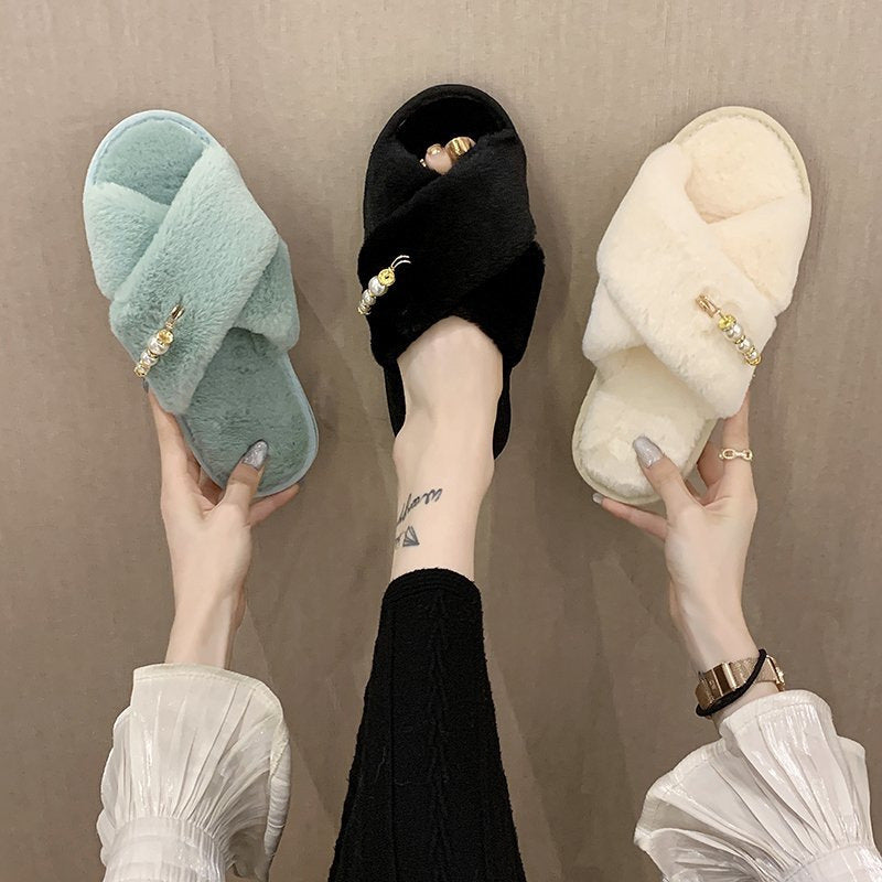 Chaussures Pantoufles Coton Talon Valissea Femme