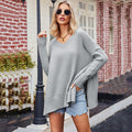 Pull décontracté à col en V pour femme