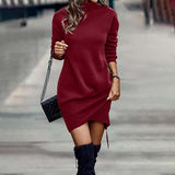 Robe Pull Col Roulé Asymétrique