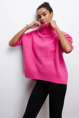 Pull col roulé maille oversize douce