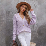 Cardigan col V tricoté