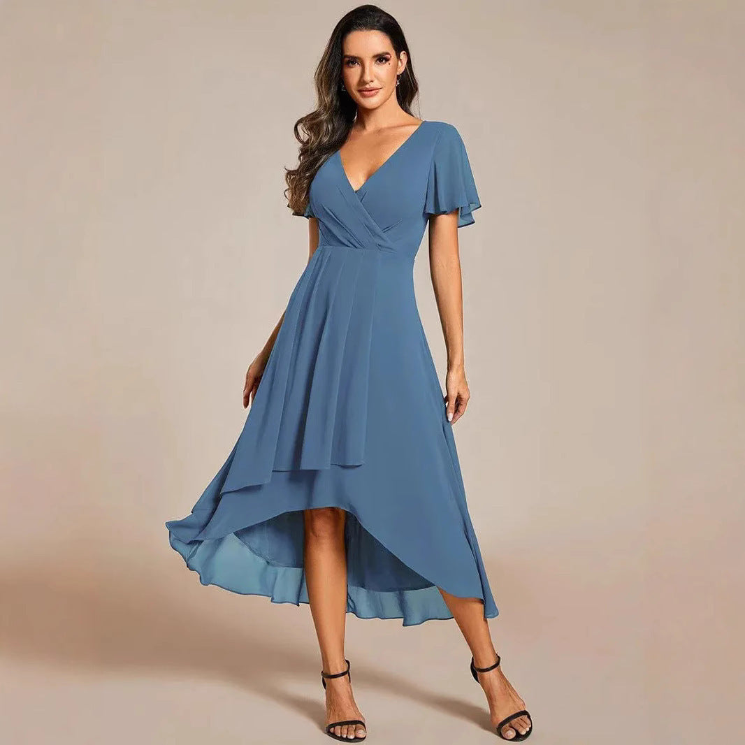 Robe Mi-Longue Évasée Volants