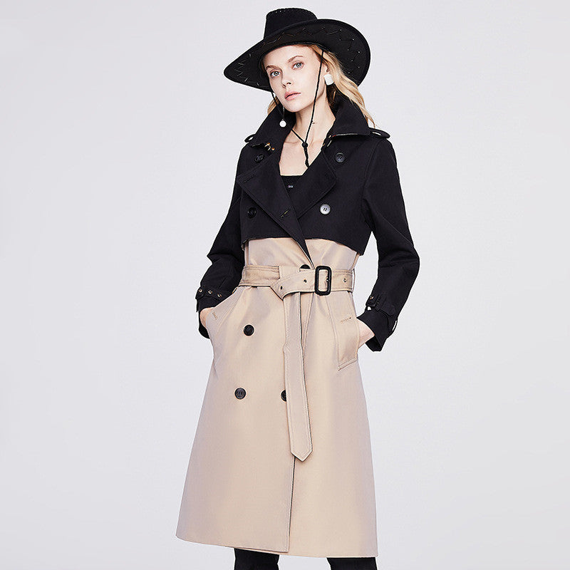 Trench Long Ceinturé en Coton
