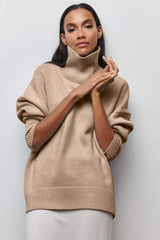 Pull col roulé maille oversize douce