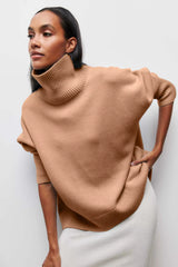 Pull col roulé maille oversize douce