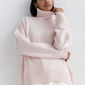 Pull col roulé maille oversize douce