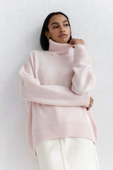 Pull col roulé maille oversize douce
