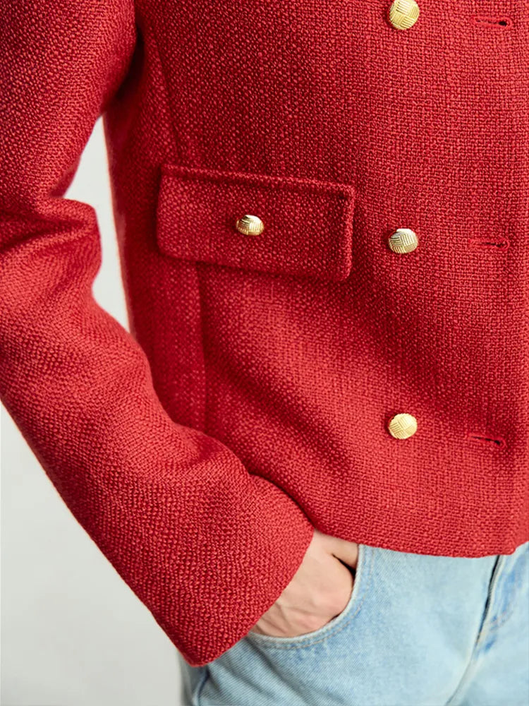 Veste courte loose double boutonnage