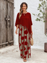 Ensemble pantalon fluide imprimé et tunique asymétrique