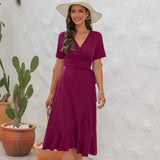 Robe longue col V Coupe Évasée