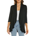 Léa Ruffle – Cardigan Décontracté à Volants & Manches 3/4
