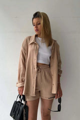 Ensemble Chemise Oversize et Short Gaze de Coton