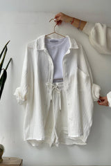 Ensemble Chemise Oversize et Short Gaze de Coton