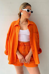 Ensemble Chemise Oversize et Short Gaze de Coton