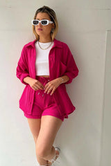 Ensemble Chemise Oversize et Short Gaze de Coton