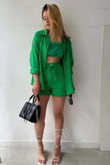 Ensemble Chemise Oversize et Short Gaze de Coton