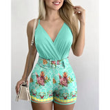 Ensemble Femme Été Débardeur Croisé et Short Imprimé