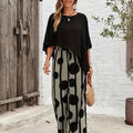 Ensemble pantalon fluide imprimé et tunique asymétrique