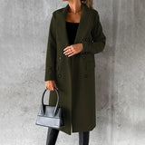 Manteau Long Laine Double Boutons