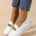 Mocassins slip-on respirants à chaîne métallique