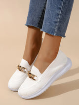 Mocassins slip-on respirants à chaîne métallique